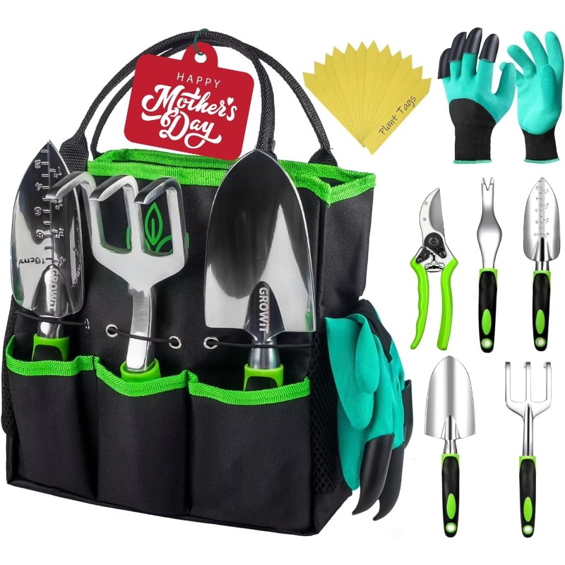 Gardening Tools Hand - 9 Pcs Ergonomic Garden Tool Set,