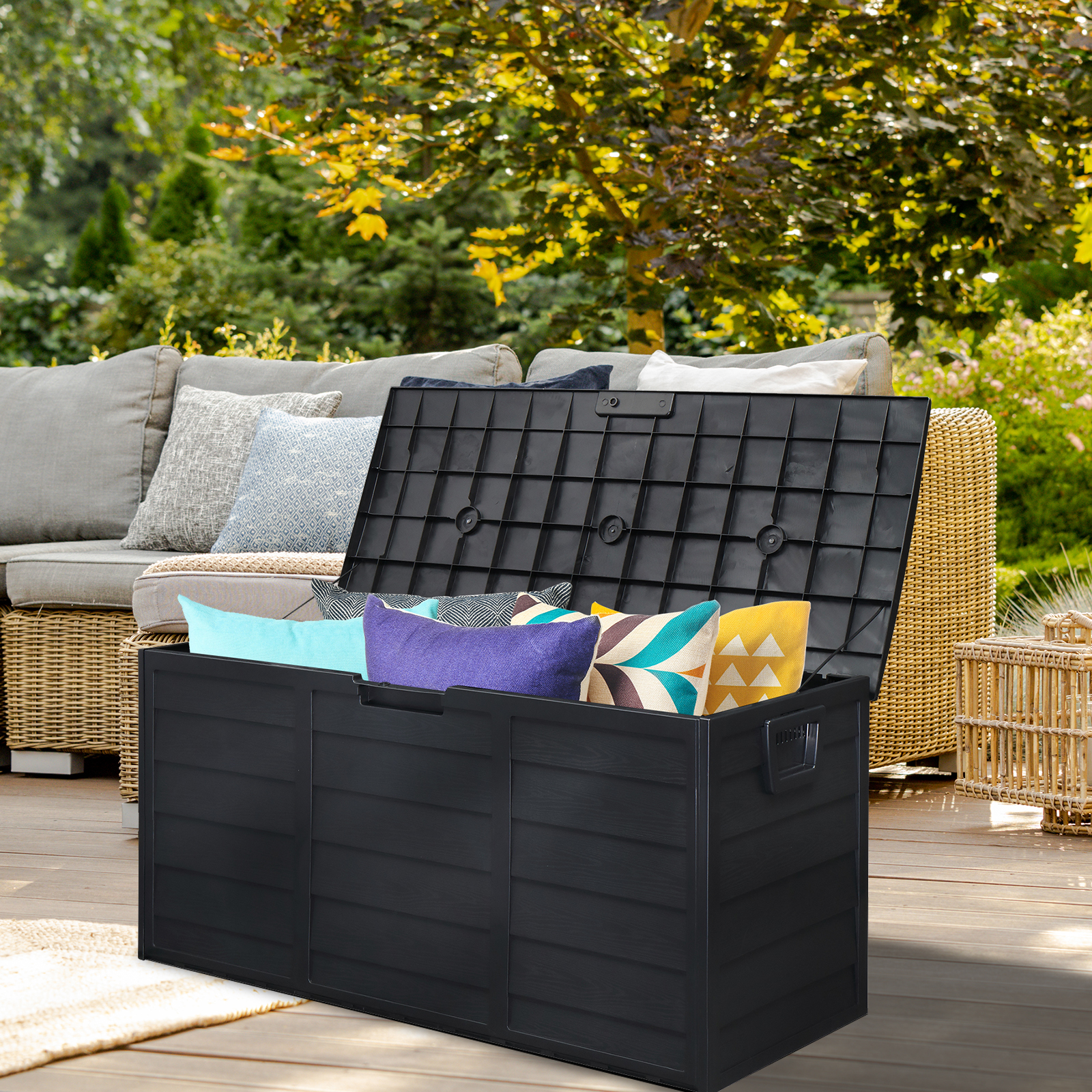 Gardening Tools Organizer - 75gal 280L Outdoor Garden Plastic Storage
