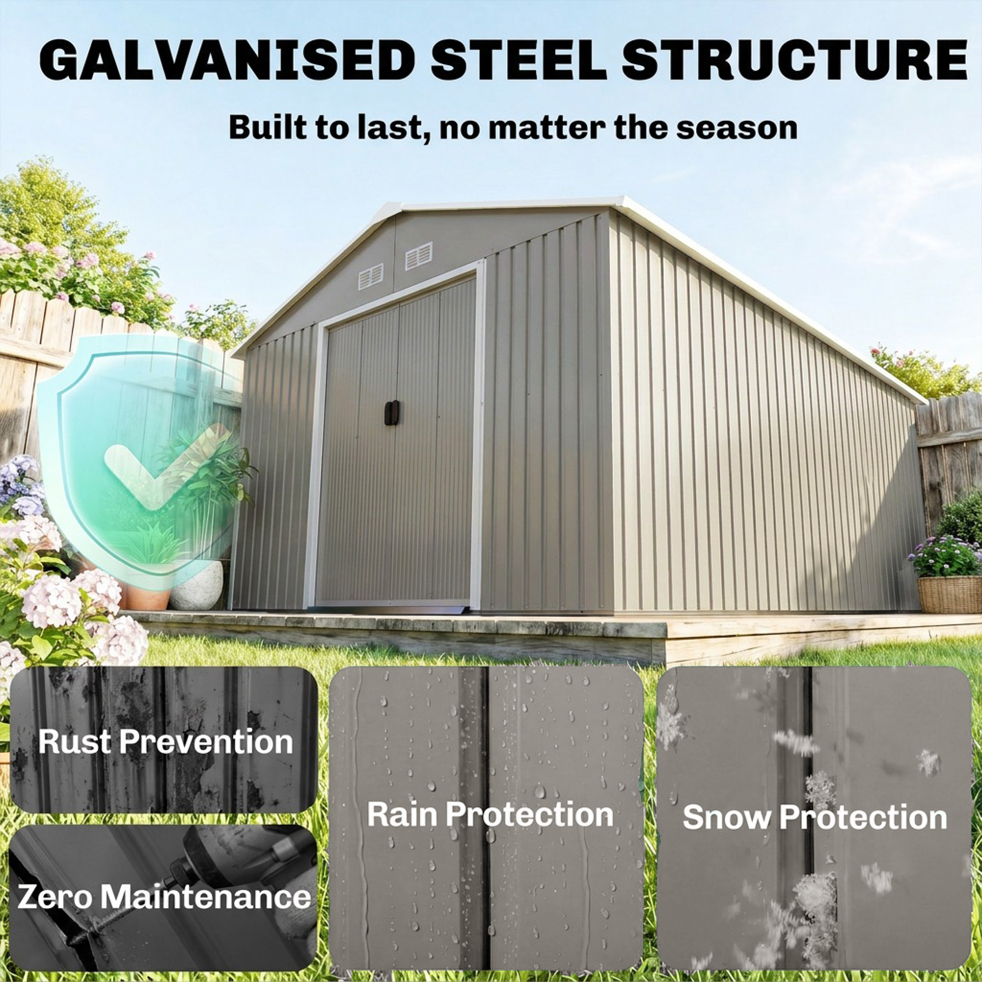 13' X 11' Steel Outdoor Utilit - đánh giá và giá Gardening Tools Of
