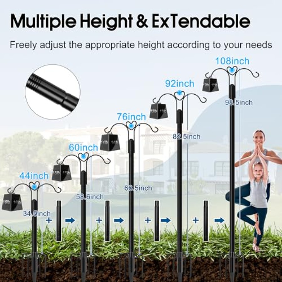 Bird Feeder Pole, 2 Pack CH Do - đánh giá và giá Hanging Planter Basket