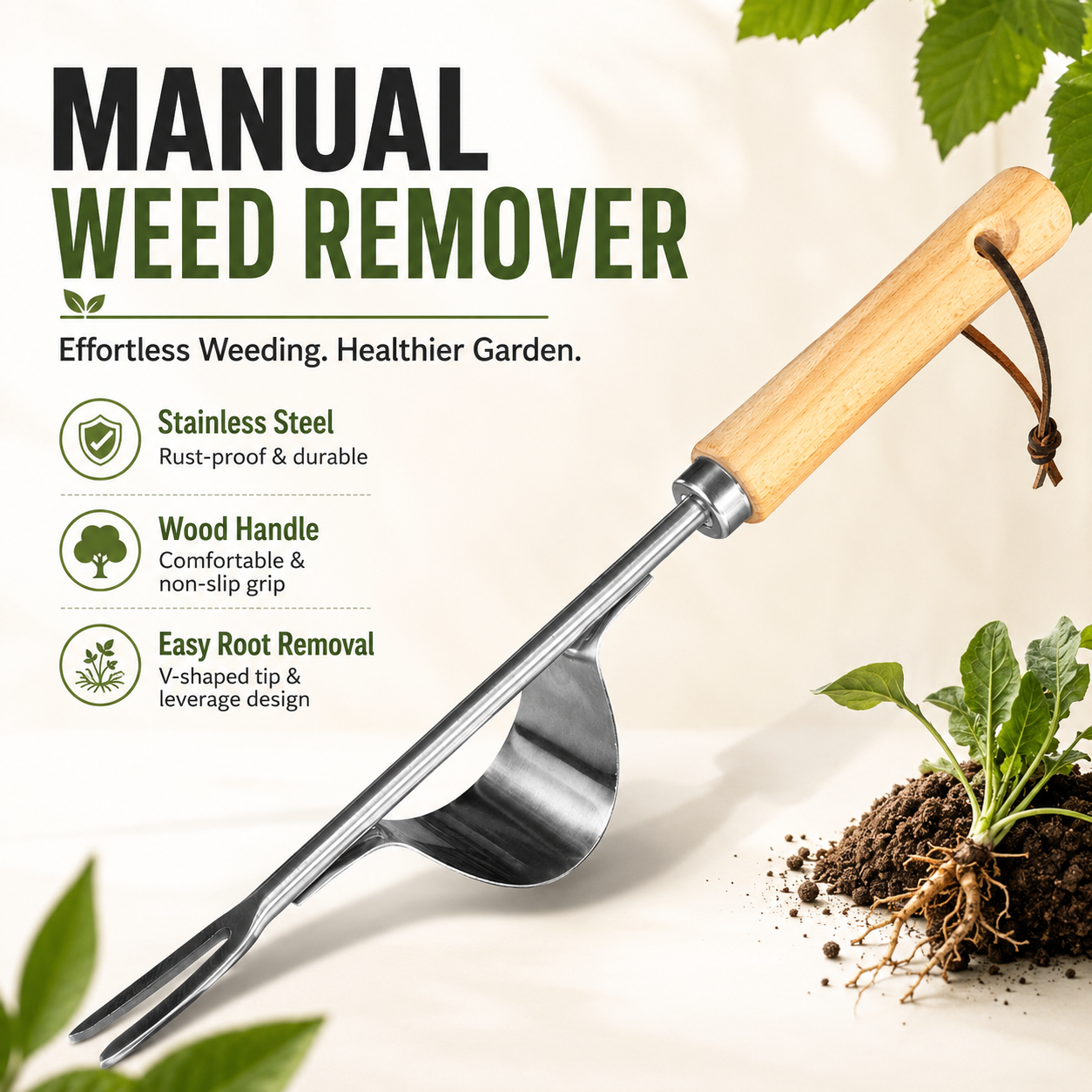 Manual Weed Remover, Stainless - đánh giá và giá Weed Puller