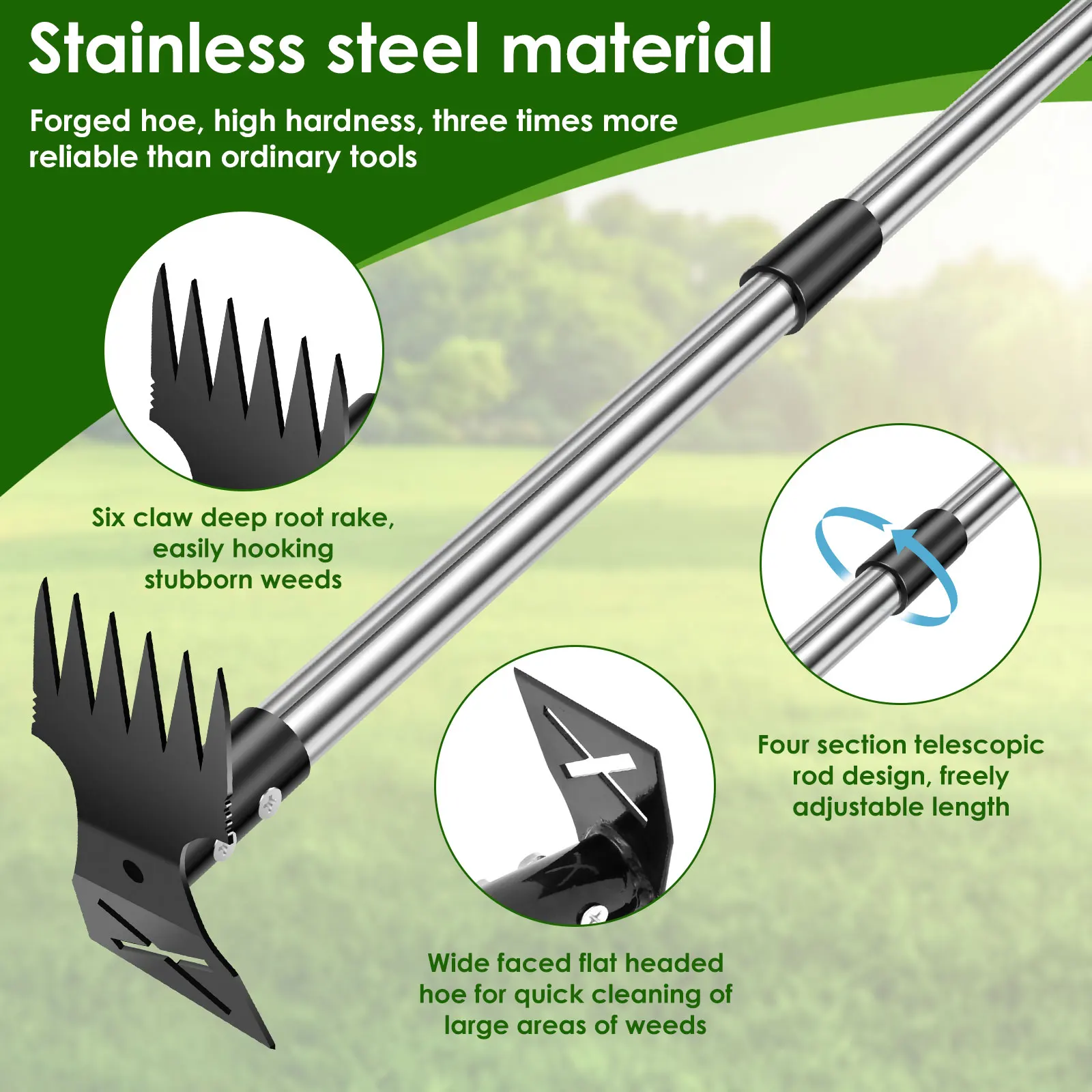 Garden Thatch Rake Stainless S - đánh giá và giá Weed Puller