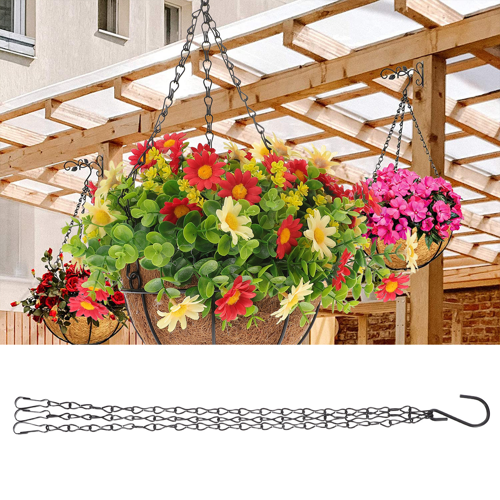 4Pcs Garden Hanging Chains Met - đánh giá và giá Hanging Planter Basket