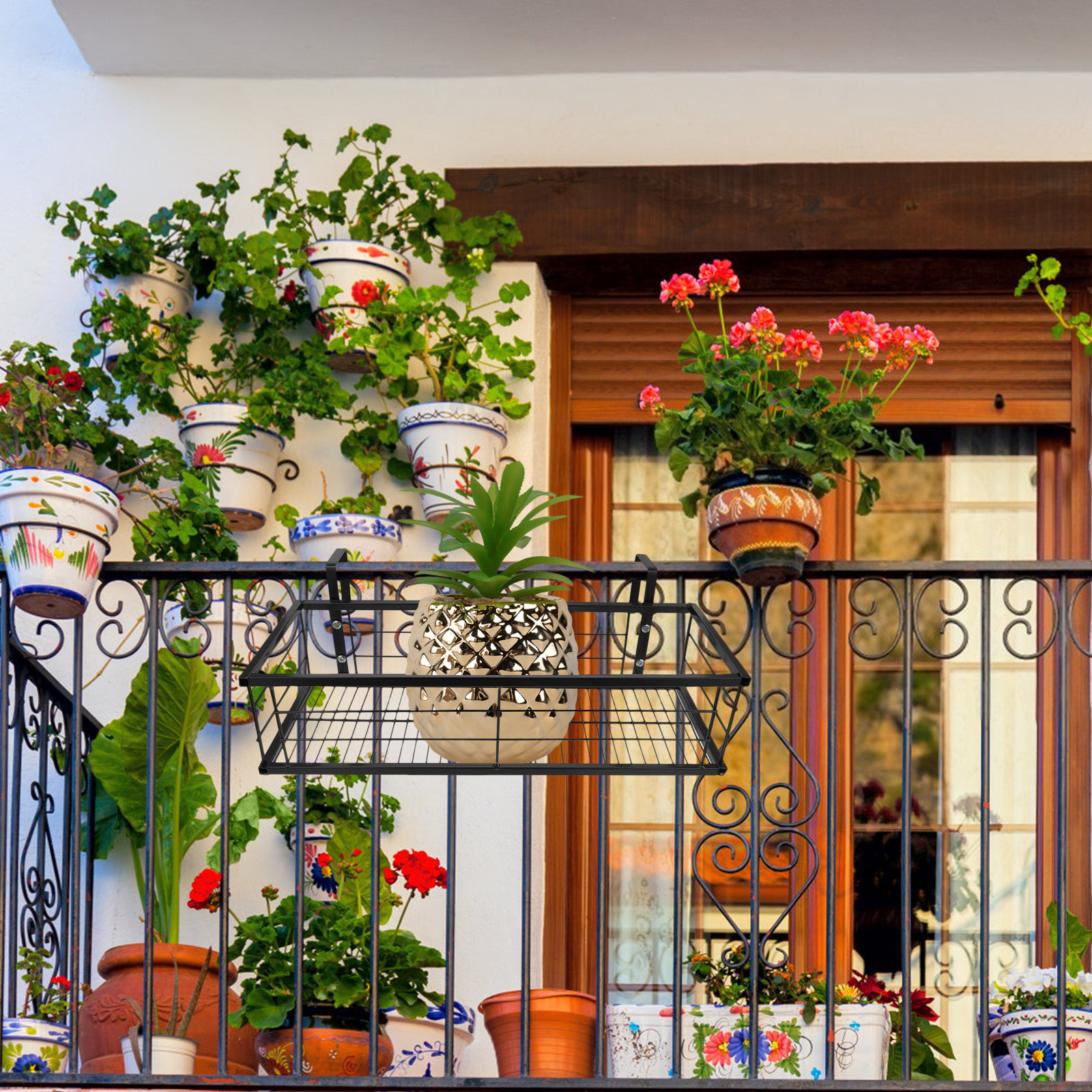 1Pcs Balcony Hanging Flower Po - đánh giá và giá Hanging Planter Basket