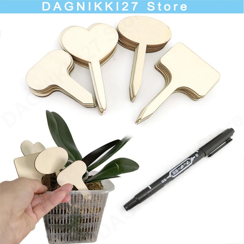 10x T-Type Wooden Plant Labels - đánh giá và giá Gardening Tools Types