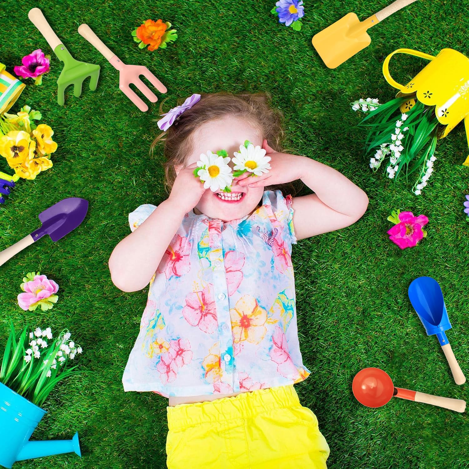 Colorful 6pcs Multifunctional  - đánh giá và giá Gardening Tools Kit For Kids