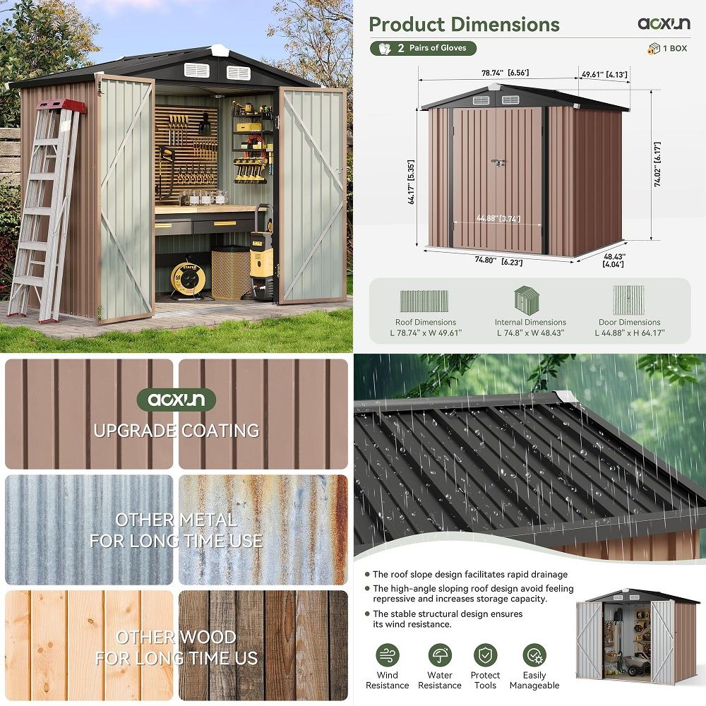 6.2x4 FT Shed Outdoor Storage  - đánh giá và giá Gardening Tools B&Q