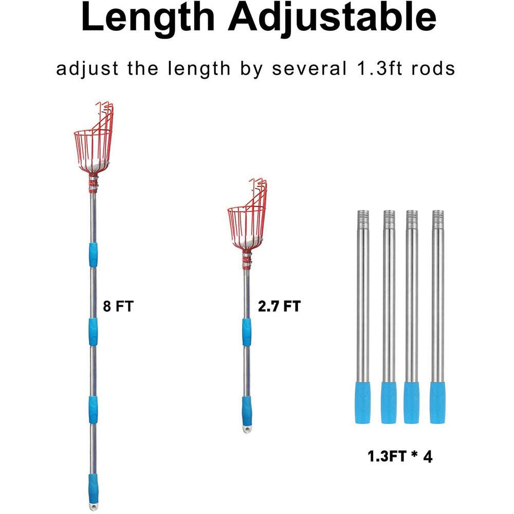 260cm Fruit Picker, Adjustable - đánh giá và giá Gardening Tools Organizer
