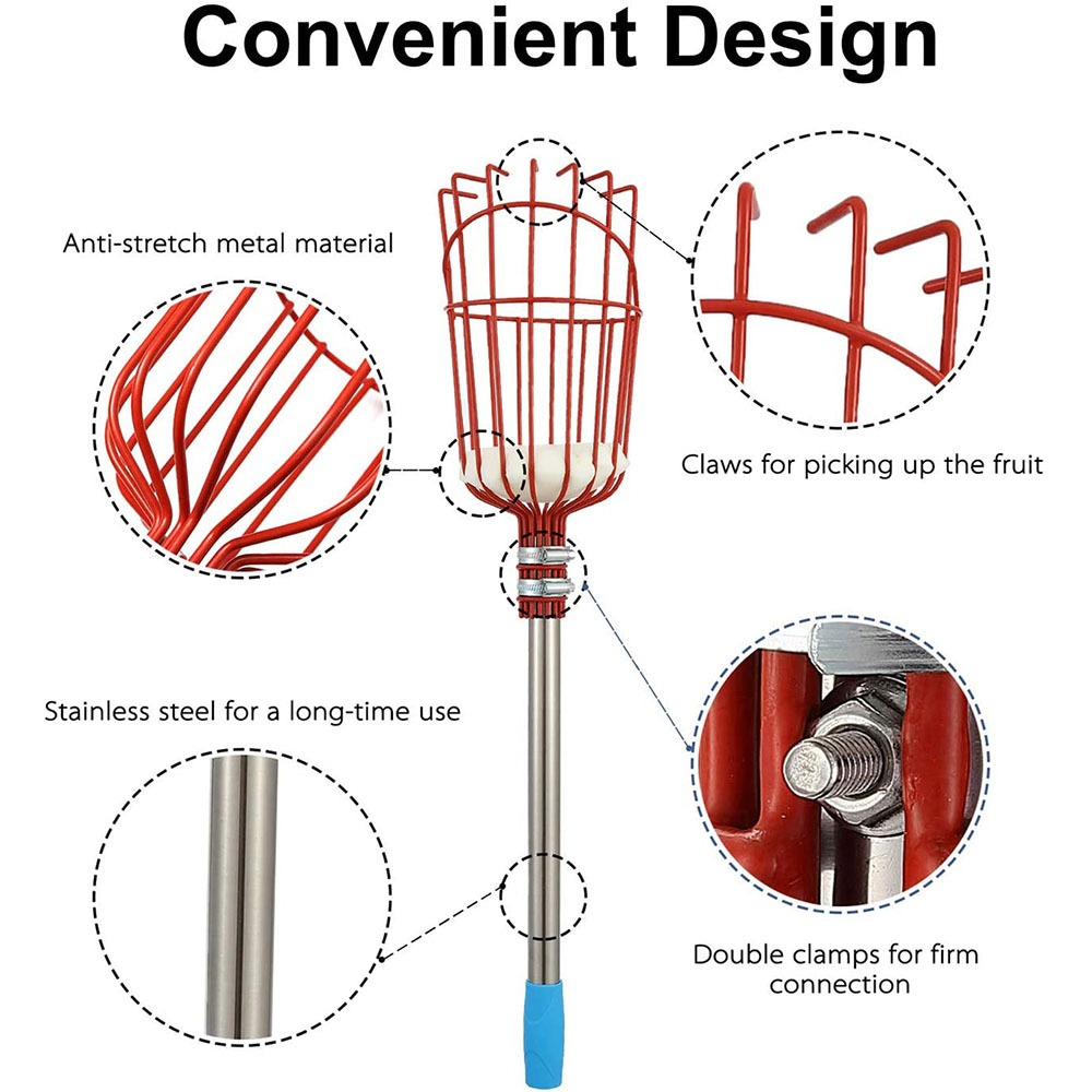 260cm Fruit Picker, Adjustable - đánh giá và giá Gardening Tools Organizer